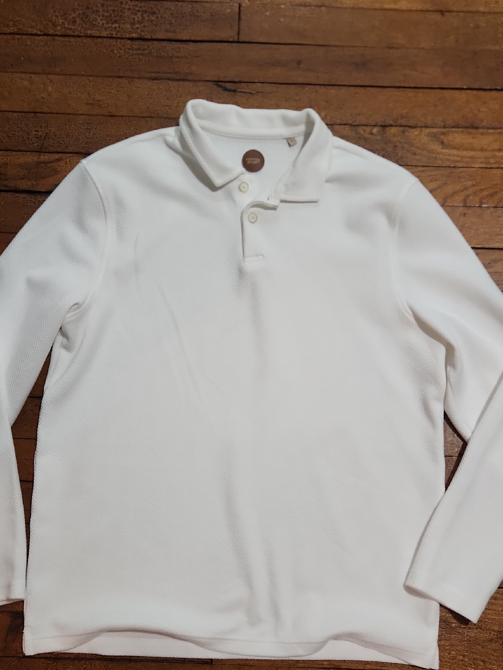 Men's Long-Sleeve White Polo Shirt - Clean Everyday Style